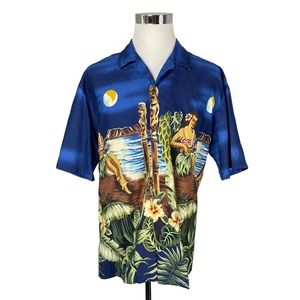Hawaiian Togs 2XL 100% Cotton Luau Scene Hawaiian Shirt